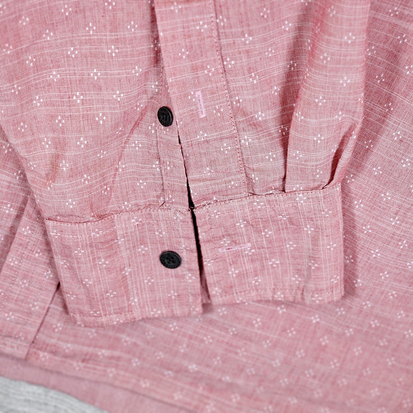 PD&C Men's Long Sleeve Shirt Pink Size Big/Tall 5X Cotton Blend ButtonUp Pockets - Picture 5 of 6